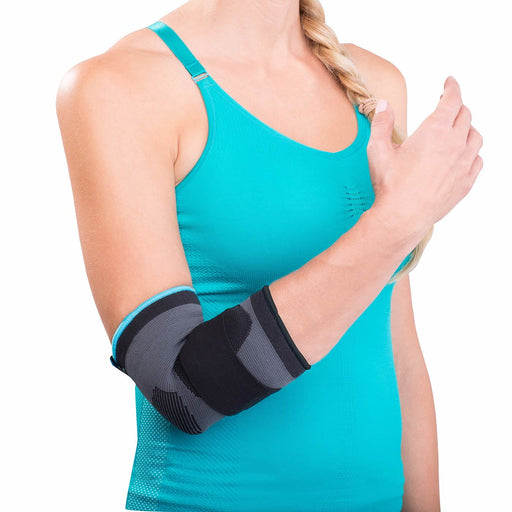 DJO Consumer LLC DJO Consumer LLC Donjoy Advantage Da161es02-blk-m Deluxe Elastic Elbow For Sprains Strains Golfer S And Tennis Elbow Swelling Black Medium 9 10.5 Exercise & Fitness White Smoke