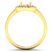 Bids.com 0.22 Carat Genuine White Diamond 14K Yellow Gold Semi Mount Ring - holds 9x7mm Oval Gemstone Rings White Smoke size 6.00,size 7.00,size 8.00