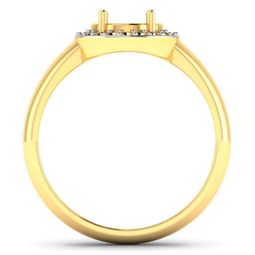 Bids.com 0.22 Carat Genuine White Diamond 14K Yellow Gold Semi Mount Ring - holds 9x7mm Oval Gemstone Rings White Smoke size 6.00,size 7.00,size 8.00