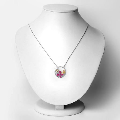 Bids.com 1.47 Carat Genuine Ruby and White Topaz .925 Sterling Silver Pendant Pendants White Smoke size 18.00