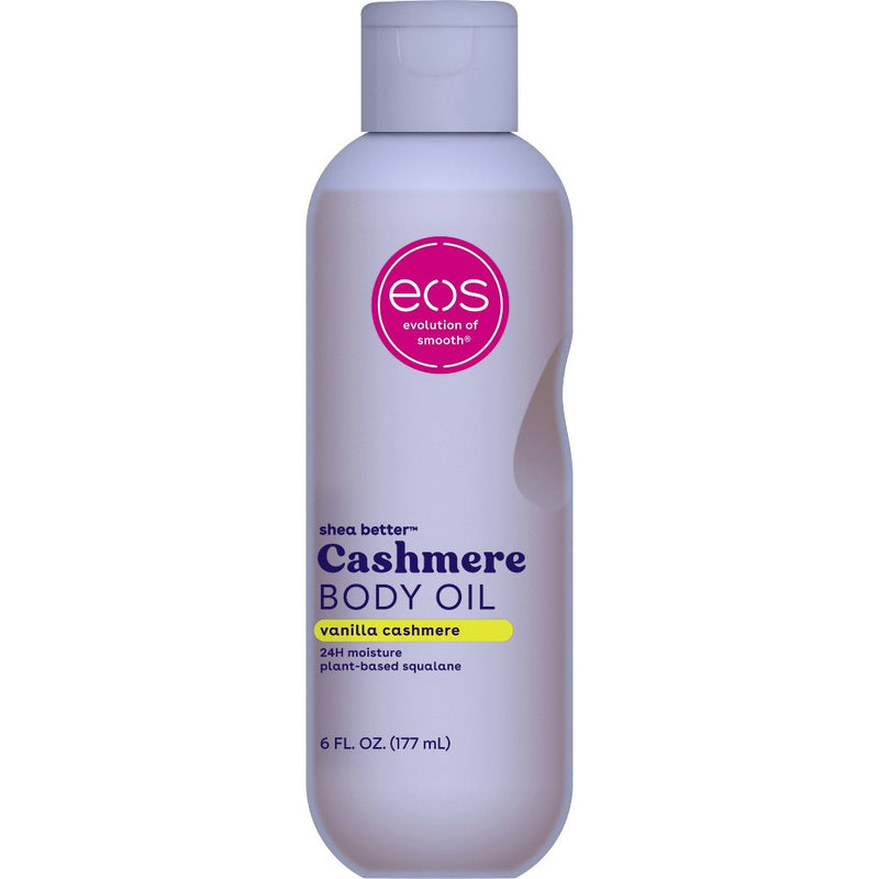 eos eos Shea Better Cashmere Body Oil Vanilla Cashmere, 6 fl oz (177 mL) Body Oil Light Steel Blue
