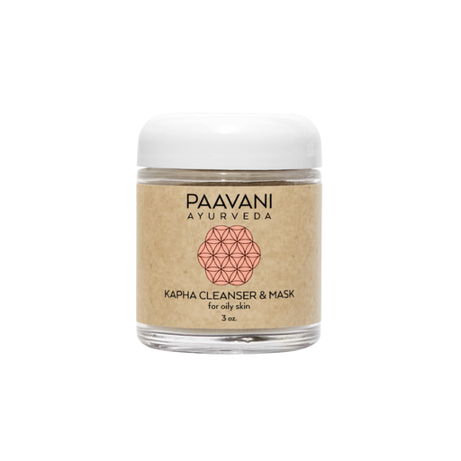 Paavani Ayurveda Kapha Cleanser & Mask  | Ayurvedic Cleansing Grains for Oily, Congested Skin simple Tan 4 oz / Glass Jar,4 oz / Compostable Refill