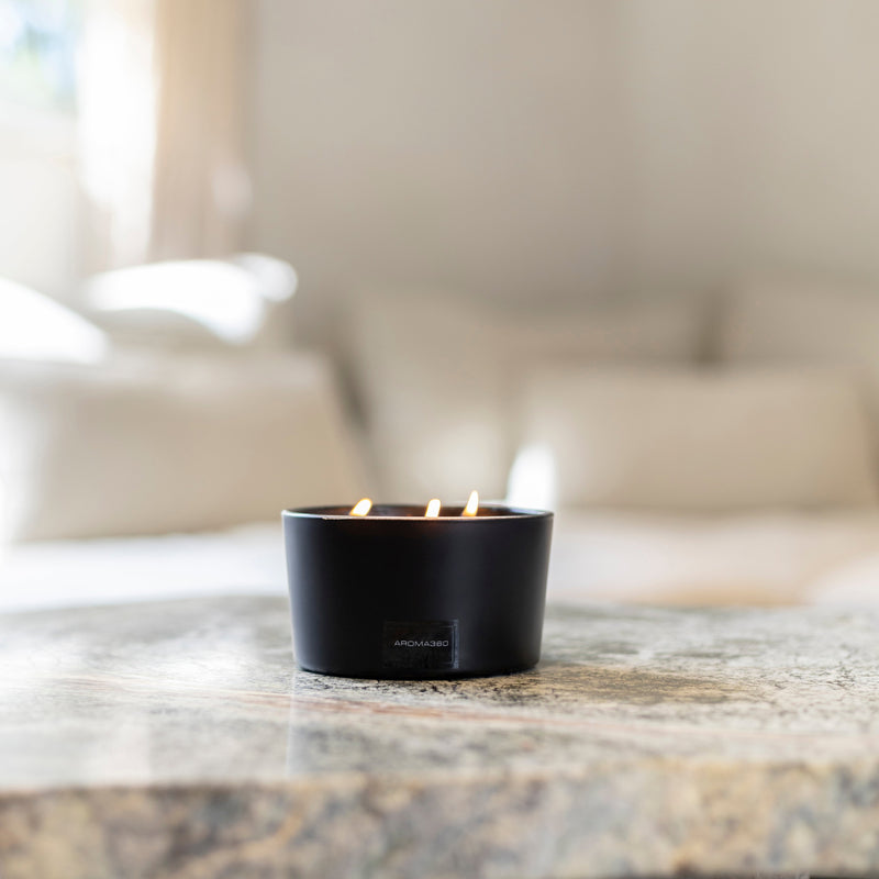 Aroma360 Iris 3-Wick Candle Candle Dark Gray Black,White