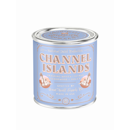 Good & Well Supply Co Channel Islands National Park Candle Candles Light Steel Blue Half Pint / 8oz / Cotton Wick,Pint / 14oz / Cotton Wick
