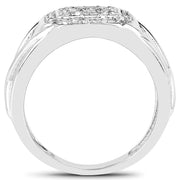 Bids.com 14K White Gold Plated 0.24 Carat Genuine White Diamond .925 Sterling Silver Ring Rings White Smoke size 11.00,size 6.00,size 7.00,size 8.00,size 9.00,size 10.00