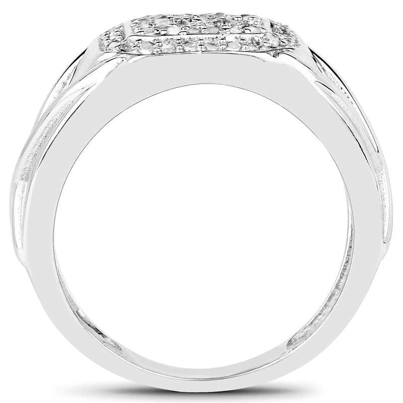 Bids.com 14K White Gold Plated 0.24 Carat Genuine White Diamond .925 Sterling Silver Ring Rings White Smoke size 11.00,size 6.00,size 7.00,size 8.00,size 9.00,size 10.00