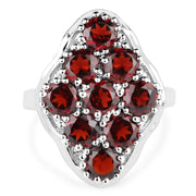 Bids.com 5.22 Carat Genuine  Garnet .925 Sterling Silver Ring Rings White Smoke size 6.00,size 7.00,size 8.00,size 5.00,size 9.00