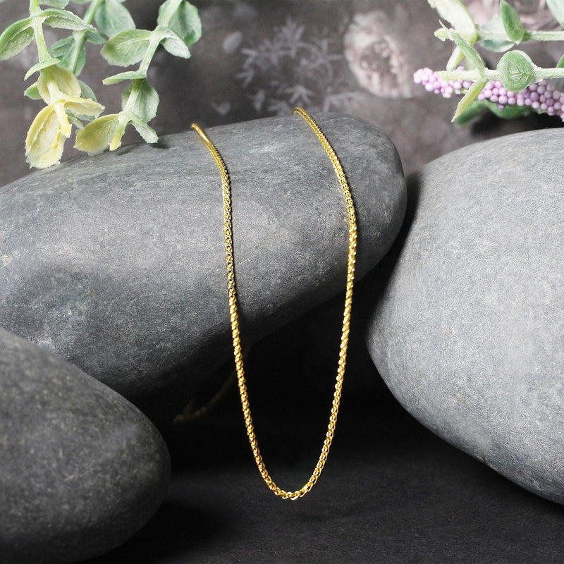 Bids.com 14k Yellow Gold Diamond Cut Round Wheat Chain 1.1mm Necklaces Black 16 / Yellow Gold,18 / Yellow Gold,20 / Yellow Gold,24 / Yellow Gold,30 / Yellow Gold,One / Yellow Gold