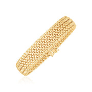 Bids.com 14k Yellow Gold High Polish Thick Braided Bracelet (14.5mm) Bracelets White Smoke 7 / Yellow Gold