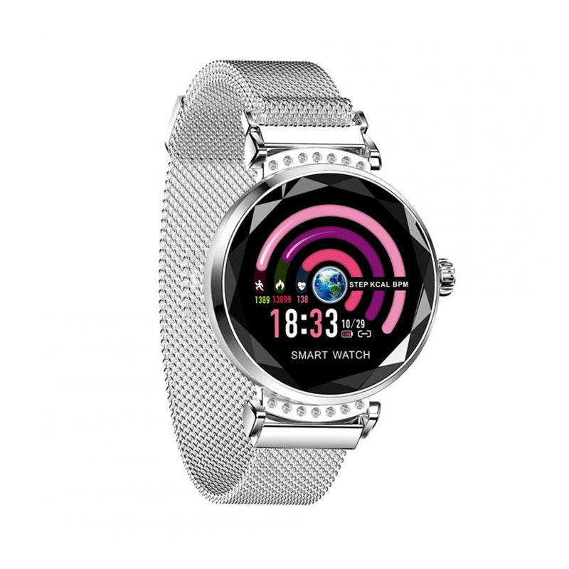 Smart Watch Smart Watch Bracelet Heart Rate Detection IP67 Waterproof Magnetic Strap Sports Bracelet Silver watch White Smoke