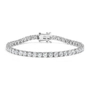 Bids.com 14K White Gold 5.00 Cttw Prong Set Lab Grown Round Diamond Classic Tennis Bracelet (F-G Color, VS2-SI1 Clarity) - 7.25" Bracelets White Smoke White.Gold / 7