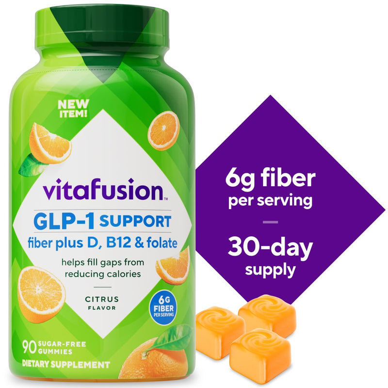 Vitafusion Vitafusion GLP-1 Support Fiber Plus Vitamins D, B12, And Folate Vitamins & Supplements White Smoke