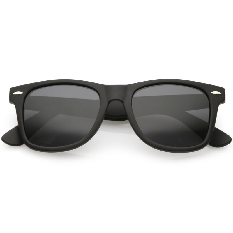 zeroUV Classic Unisex Polarized Lens Horned Rim Sunglasses A840 Sunglasses White Smoke Matte Black Smoke