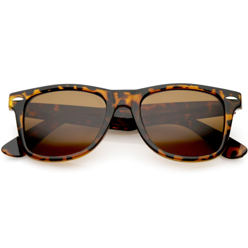 zeroUV Classic Unisex Polarized Lens Horned Rim Sunglasses A840 Sunglasses White Smoke Tortoise Brown