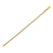 Bids.com 14k Yellow Gold Round Pave Franco Chain (4.00 mm) Necklaces White Smoke 20 / Yellow Gold,22 / Yellow Gold,24 / Yellow Gold