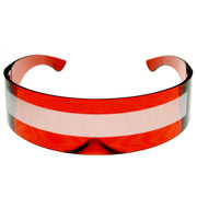 zeroUV Futuristic Retro Mirror Wrap Around Shield Sunglasses 8762 Sunglasses White Smoke Clear Red Smoke