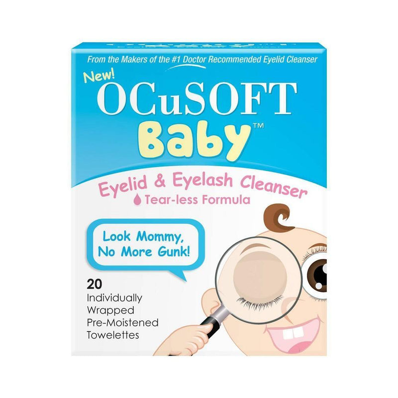 OCuSOFT OCuSOFT Baby Eyelid & Eyelash Tear-less Cleanser Towelettes - 20ct Health & Beauty White Smoke