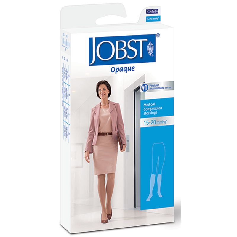 Jobst Jobst Opaque Knee High 15-20 mmHg Closed Toe Medical White Smoke