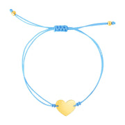 Bids.com 9 1/4 inch Blue Cord Adjustable Bracelet with 14k yellow Gold Heart Bracelets White Smoke 9.25 / Yellow Gold