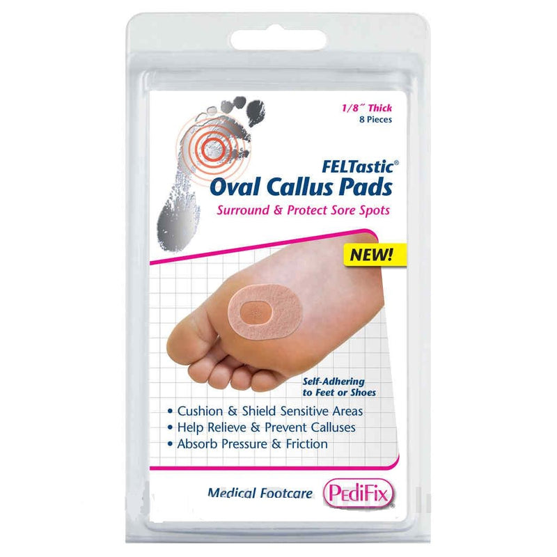 PediFix PediFix Feltastic Oval Callus Pads 1/8 Thick 8 Foot Care White Smoke