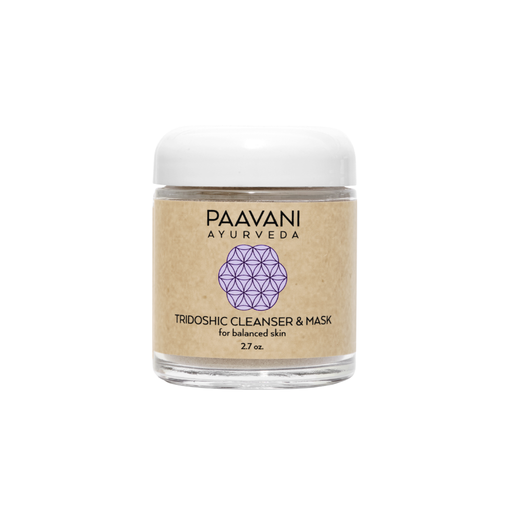 Paavani Ayurveda Tridoshic Cleanser & Mask | Ayurvedic Cleansing Grains for Balanced, Radiant Skin simple Tan 4 oz / Glass Jar,4 oz / Compostable Refill