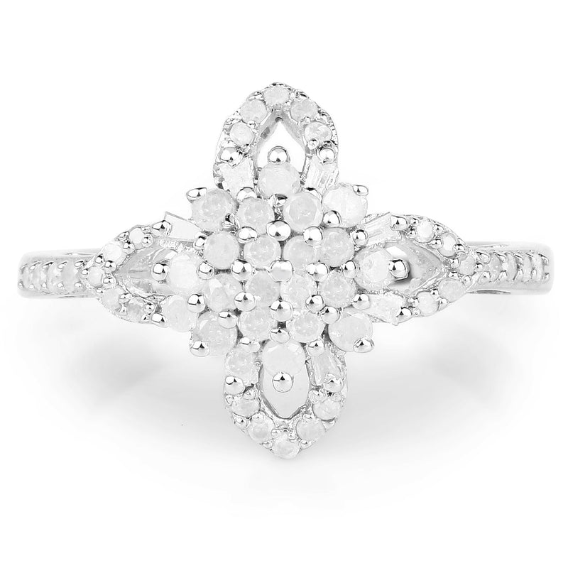 Bids.com 0.55 Carat Genuine White Diamond .925 Sterling Silver Ring Rings White Smoke size 6.00,size 8.00,size 7.00,size 9.00