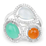 Bids.com 4.82 Carat Genuine Multi Stone .925 Sterling Silver Ring Rings White Smoke size 6.00,size 8.00,size 7.00,size 9.00