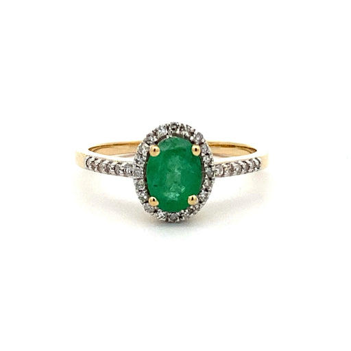Bids.com .74ct Emerald Diamond Ring 14KT Yellow Gold Rings White Smoke 7.0