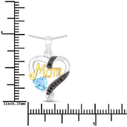Bids.com 0.57 Carat Genuine Swiss Blue Topaz and Black Spinel .925 Sterling Silver Pendant Pendants White Smoke size 18.00
