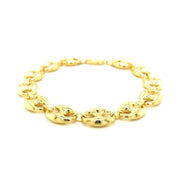 Bids.com 11.0mm 14k Yellow Gold Puffed Mariner Link Bracelet Bracelets White Smoke 8.5 / Yellow Gold