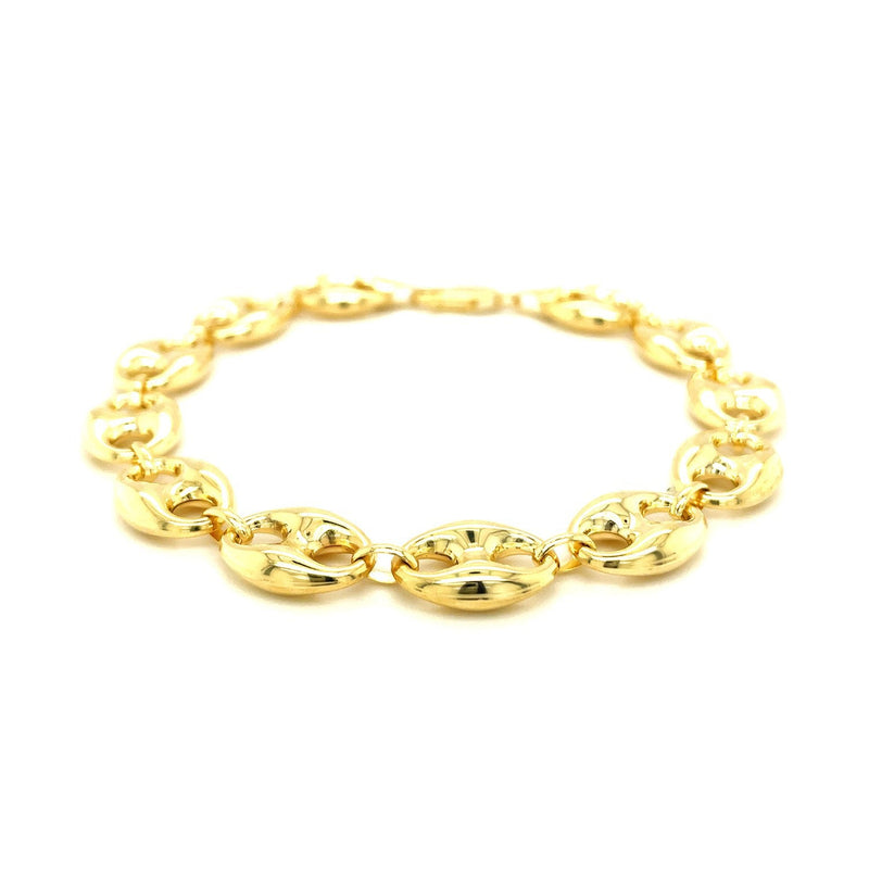 Bids.com 11.0mm 14k Yellow Gold Puffed Mariner Link Bracelet Bracelets White Smoke 8.5 / Yellow Gold