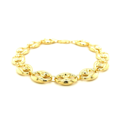 Bids.com 11.0mm 14k Yellow Gold Puffed Mariner Link Bracelet Bracelets White Smoke 8.5 / Yellow Gold