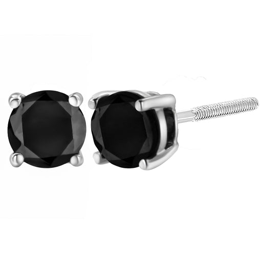 Bids.com .925 Sterling Silver 4.00 Cttw Round Brilliant-Cut Black Diamond Bezel-Set Stud Earrings with Screw Backs (Fancy Color-Enhanced, I2-I3 Clarity) Earrings White Smoke White.Sterling Silver / 3,White.Sterling Silver / 1.5,White.Sterling Silver / 4,White.Sterling Silver / 2,White.Sterling Silver / 1,White.Sterling Silver / 0.75,White.Sterling Silver / 1.25,White.Sterling Silver / 1.38,White.Sterling Silver / 2.5,White.St