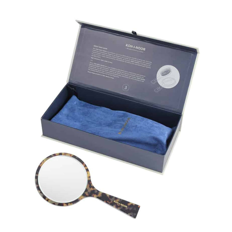 KOH-I-NOOR Beauty USA Luxury Hand Mirror - Garden Green Acetate with German Glass Mirror White Smoke