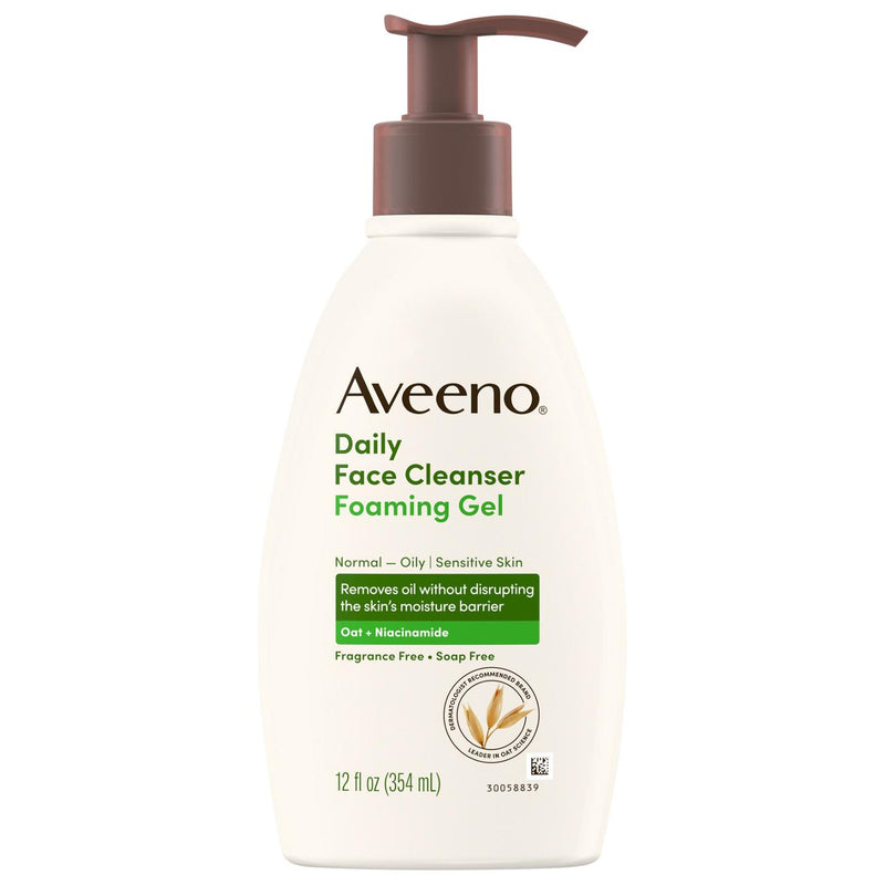 Aveeno Aveeno Daily Moisturizing Foaming Gel Normal - Oily Sensitive Skin 12 Oz Facial Cleansers White Smoke