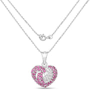 Bids.com 2.65 Carat Genuine Ruby and White Sapphire .925 Sterling Silver Pendant Pendants White Smoke