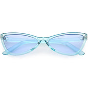 zeroUV Retro Small Triangle Transparent Color Tone Lens Cat Eye Sunglasses C727 Sunglasses Light Blue Blue