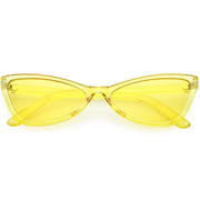 zeroUV Retro Small Triangle Transparent Color Tone Lens Cat Eye Sunglasses C727 Sunglasses White Smoke Yellow