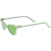 zeroUV Retro Small Triangle Transparent Color Tone Lens Cat Eye Sunglasses C727 Sunglasses White Smoke Blue,Yellow,Green,Pink,Red