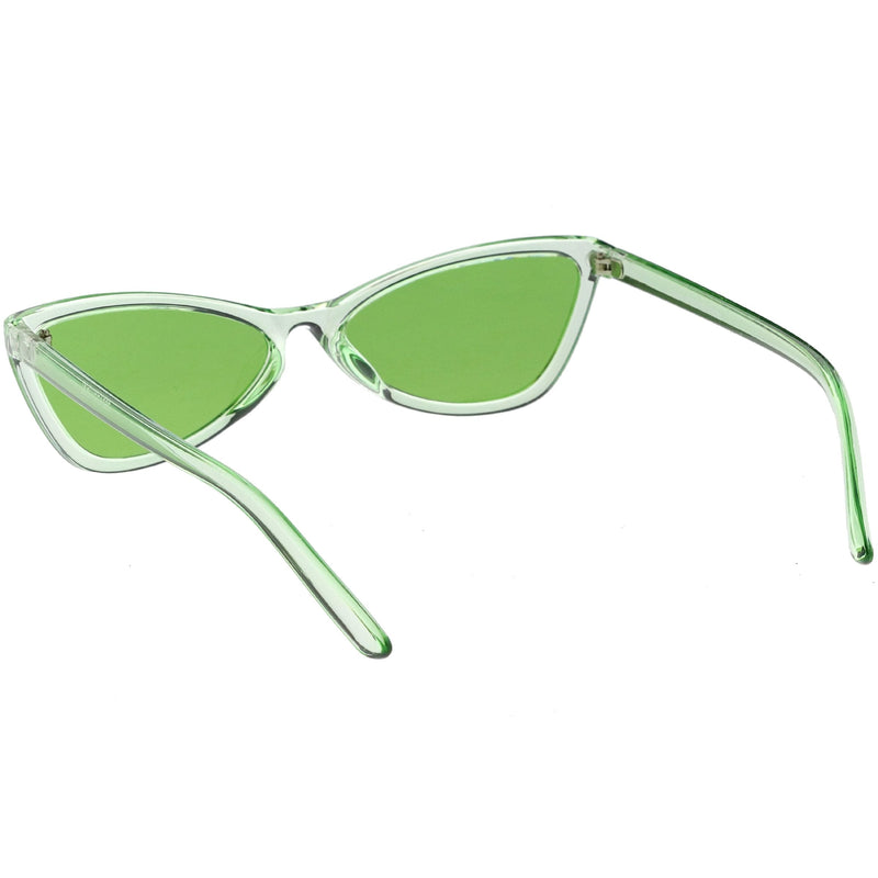zeroUV Retro Small Triangle Transparent Color Tone Lens Cat Eye Sunglasses C727 Sunglasses White Smoke Blue,Yellow,Green,Pink,Red