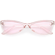 zeroUV Retro Small Triangle Transparent Color Tone Lens Cat Eye Sunglasses C727 Sunglasses Misty Rose Pink