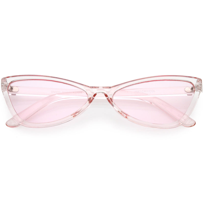 zeroUV Retro Small Triangle Transparent Color Tone Lens Cat Eye Sunglasses C727 Sunglasses Misty Rose Pink