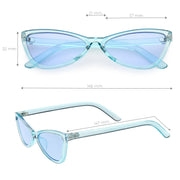 zeroUV Retro Small Triangle Transparent Color Tone Lens Cat Eye Sunglasses C727 Sunglasses White Smoke Blue,Yellow,Green,Pink,Red