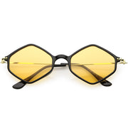 zeroUV Retro Color Tone Hexagon Diamond Shape Sunglasses C740 Sunglasses White Smoke Black Gold Orange