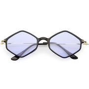 zeroUV Retro Color Tone Hexagon Diamond Shape Sunglasses C740 Sunglasses White Smoke Black Gold Blue