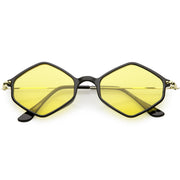 zeroUV Retro Color Tone Hexagon Diamond Shape Sunglasses C740 Sunglasses White Smoke Black Gold Yellow
