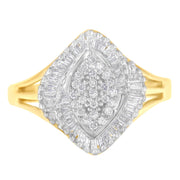 Bids.com 10K Yellow Gold Diamond Cocktail Ring (1/2 Cttw, J-K Color, I2-I3 Clarity) - Size 6-1/2 Rings White Smoke 7 / Yellow.Gold,6 / Yellow.Gold,8 / Yellow.Gold,7.5 / Yellow.Gold,6.5 / Yellow.Gold