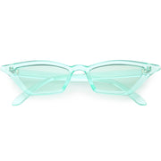 zeroUV Women's Colorful Translucent Color Tone Lens Cat Eye Sunglasses C735 Sunglasses White Smoke Green