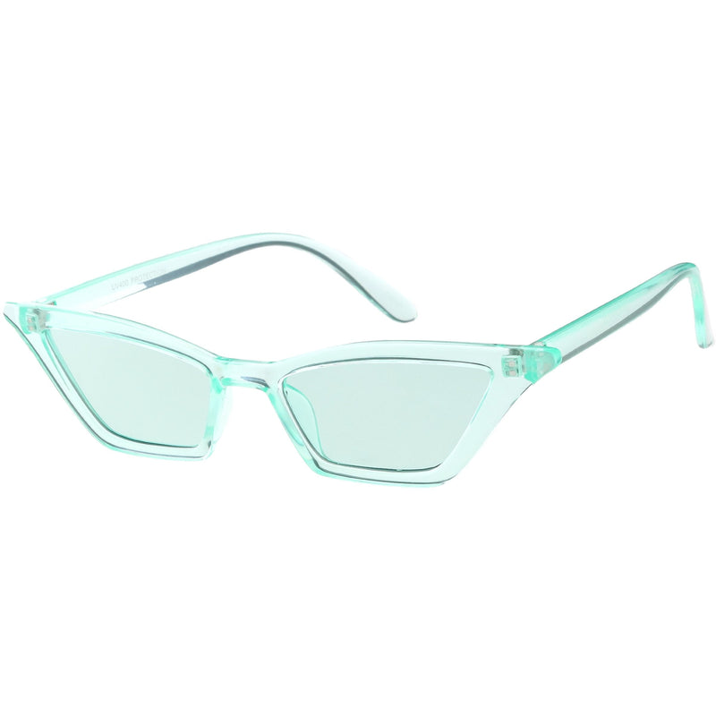 zeroUV Women's Colorful Translucent Color Tone Lens Cat Eye Sunglasses C735 Sunglasses White Smoke Purple,Green,Pink,Yellow,Red