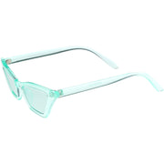 zeroUV Women's Colorful Translucent Color Tone Lens Cat Eye Sunglasses C735 Sunglasses White Smoke Purple,Green,Pink,Yellow,Red
